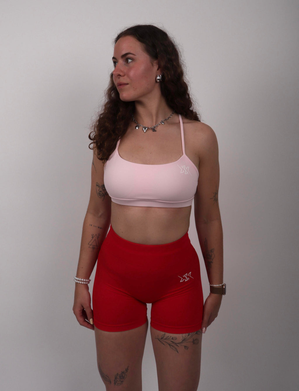 Luxury Open Back Sports Bra Powder Pink