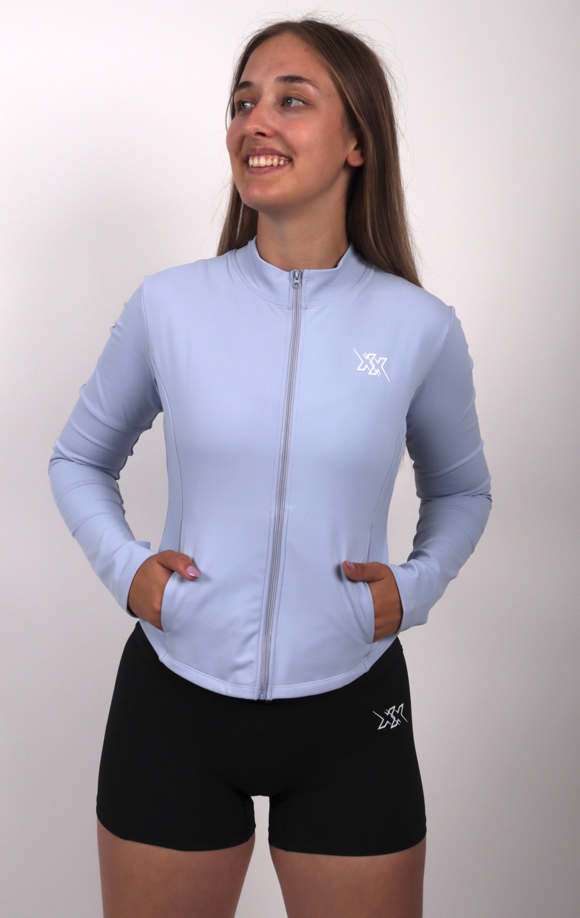 Seamless Zip Jacket – Sky Blue